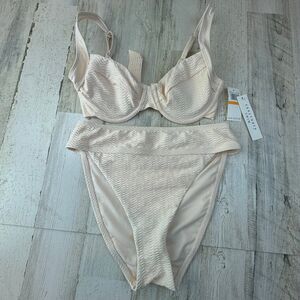 sanctuary bikini high waist bikini size small white sand set